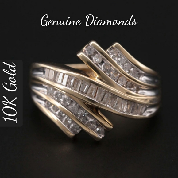 Jewelry - 10K Yellow Gold Natural Diamonds